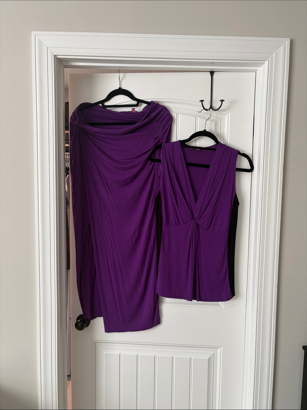 Vince Camuto Deep Purple Maxi Skirt and Matching Top Set